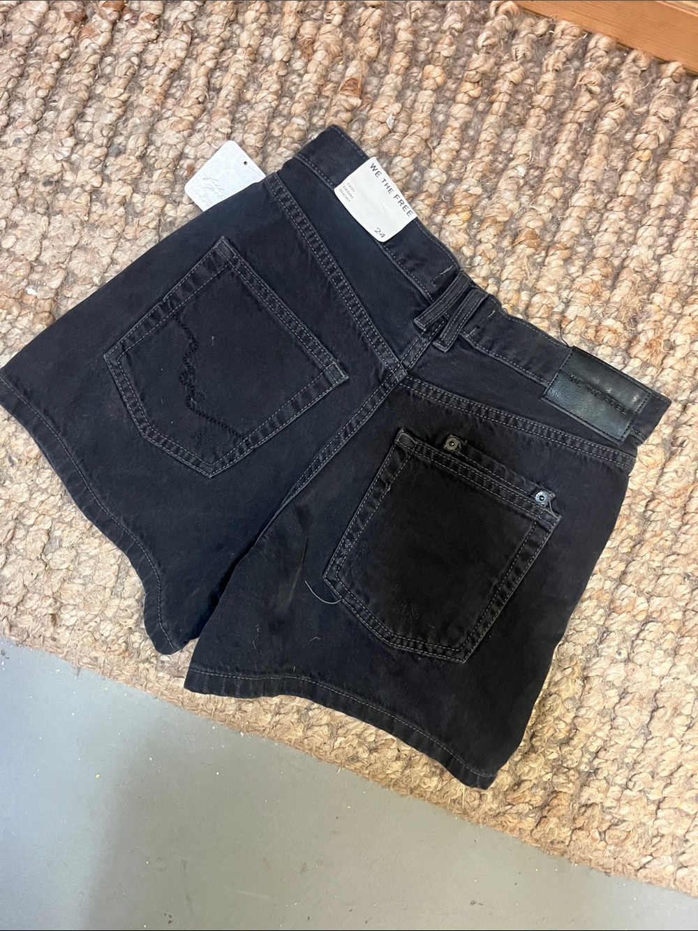 Free People Black Tippi denim shorts